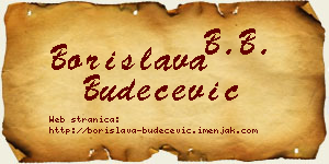 Borislava Budečević vizit kartica